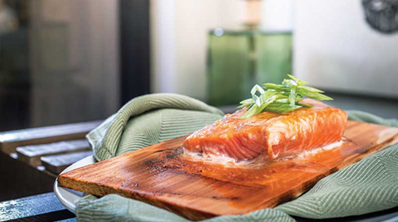 Cedar Plank Salmon with Miso Soy Glaze