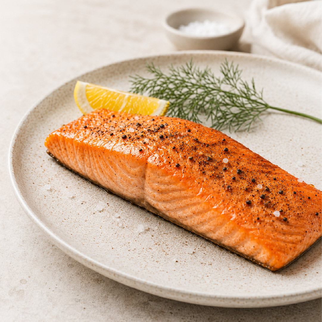 a salmon filet on a plate